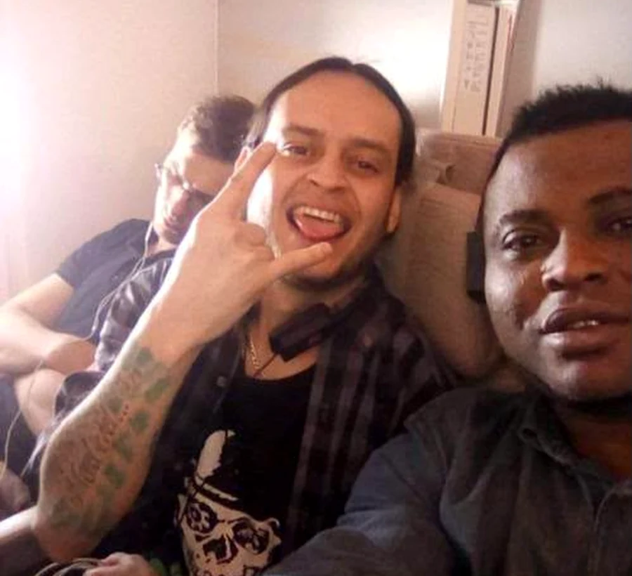 Travellers aboard an international flight