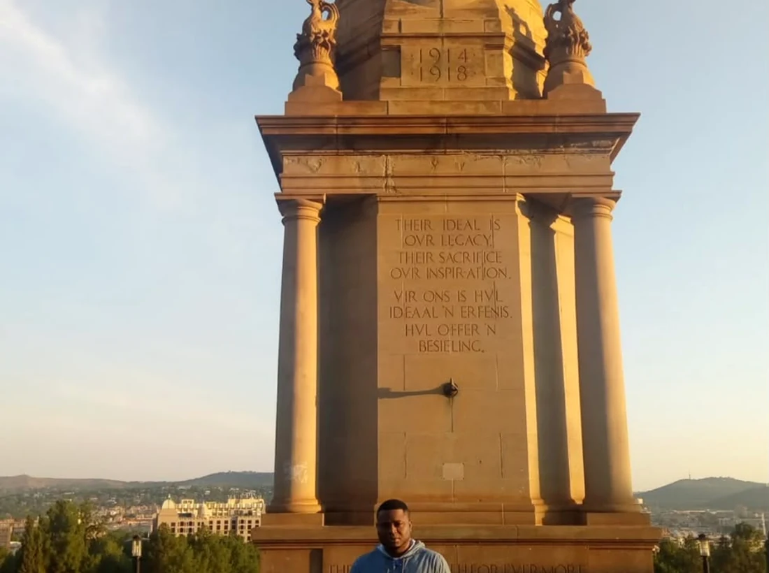 MKNIX Travel representative visiting a landmark in South Africa